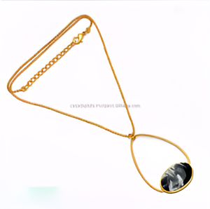 Plata de Ley 925 con chapado en oro, ópalo de piedra preciosa de dendrita, collar romántico de moda para compromiso de aniversario de boda. - Product Image 5