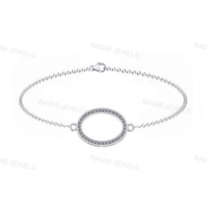 2025 qualité d'exportation en gros 925 argent Sterling Zircon bracelet à breloques Zircon réglage prix usine nouveau fabriqué en Inde pour les femmes - Product Image 1