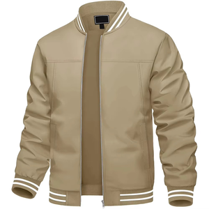 Chaqueta de béisbol de manga larga con estampado personalizado para hombre chaquetas universitarias en blanco con letras lisas para hombre al por mayor - Product Image 3