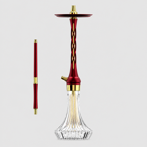 Ensemble de pipe à eau en acier inoxydable de qualité supérieure de 65 cm avec base en verre, un seul tuyau, multicolore, boîte cadeau pour la vente en gros - Product Image 3