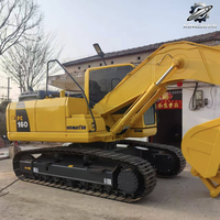 Excavatrice sur chenilles Komatsu PC160, 16 tonnes, compacte, hydraulique, d'occasion, du Japon, pour travaux de construction et terrassement municipal