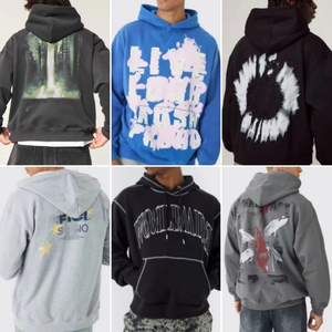 Survêtements en molleton uni 350 g/m² pour impression de logo personnalisée, impression à l'écran, impression en mousse, ensemble sweat-shirt et pantalon de survêtement unisexe surdimensionné, vente chaude - Product Image 6