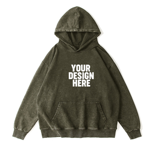 430gsm 100% Cotton Custom Embroidered Heavyweight Distressed Regular Fit Windproof Hoodie Winter Vintage Style Private Label - Product Image 2