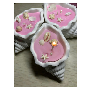 Seashell <b>Candle</b> Handmade Beach Style Decor With Soft Ocean Fragrance Seashell <b>Candle</b> For Elegant Home Ambience - Product Image 1