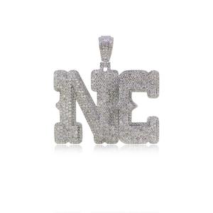 VVS Moissanite Ice Out Pendant Hip Hop Round Cut Diamond Pendants Fine Men's & Women's 925 Sterling Silver - Product Image 3