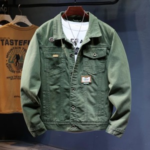 Veste en jean à motifs haut de gamme pour hommes 2024 nouveau Style coréen à la mode printemps polyvalent ample Cargo lavé vêtements pour hommes haut - Product Image 2