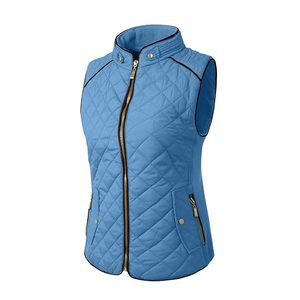 Chaqueta acolchada de talla grande para mujer de Color sólido Cremallera Diseño personalizado Sin mangas Servicio OEM Chaqueta acolchada para mujer de BD - Product Image 3