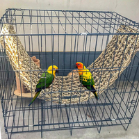 Usine oiseau jonc de mer tapis herbe naturelle tissé filet hamac suspendu à perroquet Cage avec 4 crochets escalade corde échelle jouets à mâcher