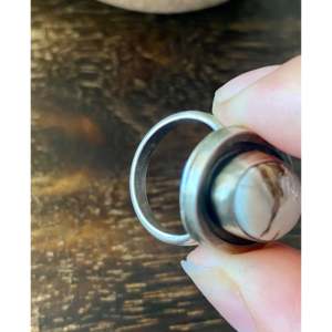 Sheila Becenti Handmade <b>Boho</b> <b>Ring</b> White Buffalo & Sterling <b>Silver</b> with Natural Stone Bezel Setting Size 6.25 Everyday Wear - Product Image 6