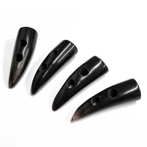 Natural Horn <b>Toggle</b> Button Coat Jacket Duffle Flatback PU Leather With Stylish Metal Logo Decoration for DIY Shoes Hats - Product Image 3