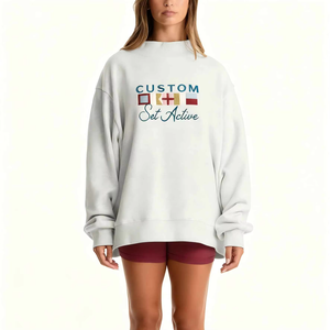 Loose <b>Women</b> Oversized Long Mockneck Sweatshirt Autumn Winter <b>Warm</b> Fleece Cotton Soft Casual Comfort <b>Top</b> Front Logo - Product Image 5