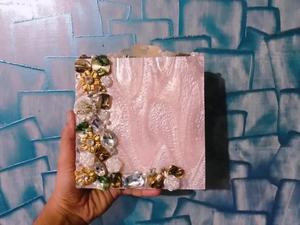 กระเป๋าคลัทช์ทำด้วยมือสุดหรูพร้อมผิวหินอ่อนอะคริลิคและเคสแข็งดีไซน์สำหรับงานปาร์ตี้งานแต่งงานและชุดราตรี - Product Image 2