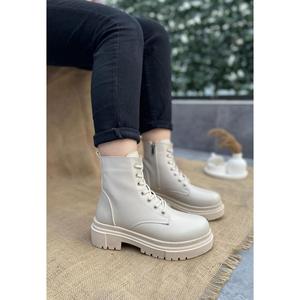 Aleyt stivali stringati in pelle Beige - Product Image 2