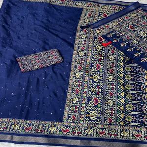 Vêtements de fête Mul coton avec fil et paillettes travail Saree fabricant et fournisseur de Surat au prix de gros - Product Image 1