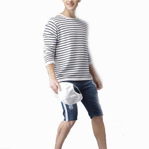 Shorts Bermuda en Jean Décontractés pour Homme, Style Délavé, Taille Mi-Haute, Fermeture Élastique, 100% Coton Tissé Respirant - Product Image 4