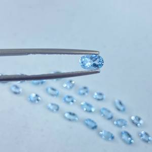 Natural Shiny 20mm Swiss <b>Blue</b> Topaz Cabochons Faceted Loose Gemstone for Jewelry Making IGI Certified 8mm Height Pendant Size - Product Image 1