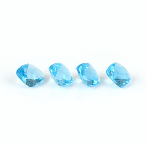 Natural de alta calidad para Topacio Azul suizo 8 mm forma de cojín corte facetado a granel fabricación de joyas sueltas piedra preciosa - Product Image 2