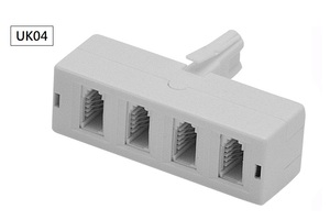 Adaptateur de séparateur de ligne téléphonique britannique en plastique ABS blanc 4 voies certifié ISO9001 UK04 6P4C/6P6C - Product Image 4