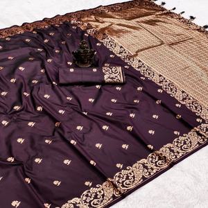 Attrayant Banarsi Soie Avec Zari Tissage Saree Femme Fabricant De Mode De Surat Au Taux Le Plus Bas - Product Image 1