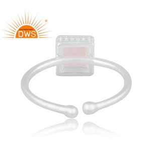 Último diseño 925 plata esterlina fina Arco Iris Natural Luna piedra preciosa anillo ajustable fabricante de joyería personalizada - Product Image 4