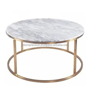 普通尺寸黄铜不锈钢家居中心使用桌子闪亮黄铜电镀仿古定制形状圆形金属桌子家具