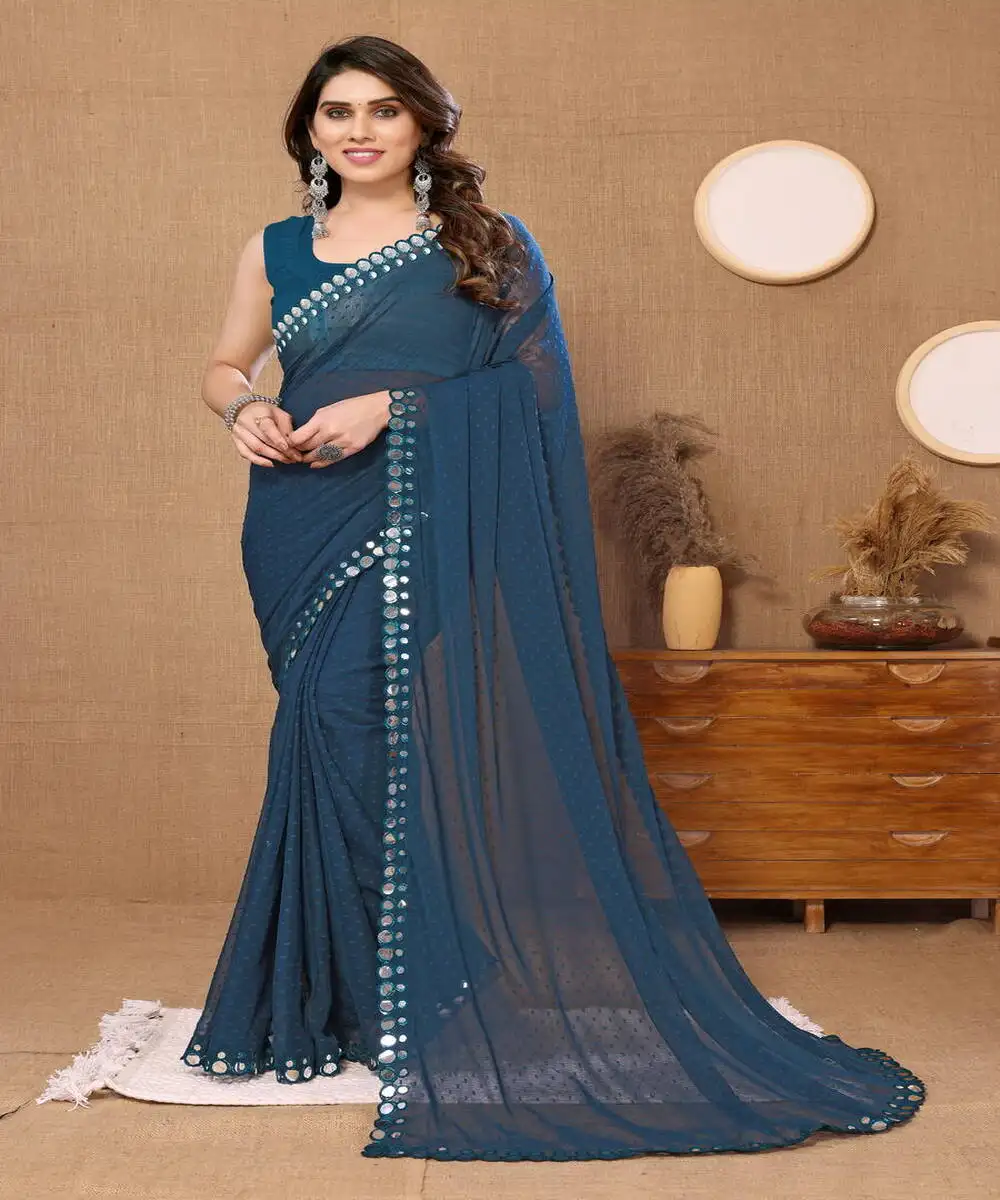 Luxurious Georgette Embroidery Work Sarees: Step into Opulence with Latest Fashion Trends in Attractive Designer Sarees