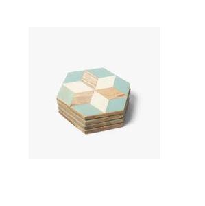 Acacia <b>Wood</b> <b>coaster</b> Decorative and with Metal Holder Stand Natural Wooden Drink <b>Coasters</b> for Kitchen Dining Table - Product Image 3