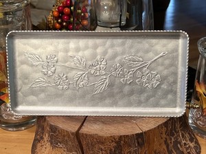 Bandeja de aluminio de diseño floral plateado Vintage para decoración nostálgica - Product Image 2