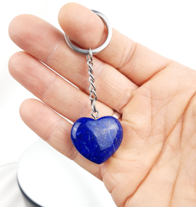 Super Qualité Cristal Naturel De Guérison Bleu lapis lazuli petit Coeur Puffy Forme Cristal Porte-clés Pour La Vente De Cristal Porte-clés En Vrac - Product Image 6