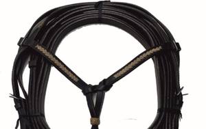 Têtière occidentale de haute qualité avec rênes, en cuir DD tricoté à la main, durable et belle décoration en cuir brut - Product Image 2