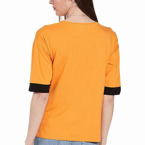 T-shirt décontracté d'été pour femme, coupe ample, épaules tombantes, en toile de coton épaisse, respirant, haute qualité - Product Image 5
