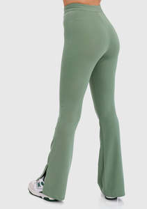 Service OEM Vêtements pour femmes Pantalons droits décontractés en coton mélangé tissé à la mode pour femmes Pantalons skinny à taille élastique - Product Image 4