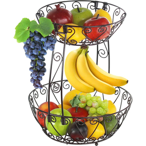 Panier à fruits de comptoir à 2 niveaux, rangement, finition bronze - Product Image 6