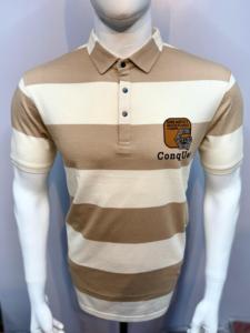 Getzo เสื้อยืดพิมพ์ลายทางทรงสลิมฟิตคุณภาพสูงระบายอากาศสวมใส่สบายทุกวัน - Product Image 4