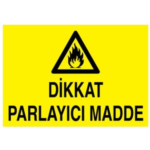 PVC Home Decoration <b>Vinyl</b> Sticker Flammable Material Warning Sign - Product Image 1