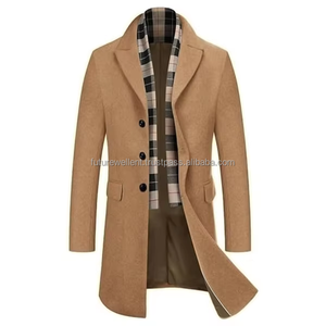 Abrigo de lana hasta la rodilla con doble botonadura para hombre Otoño Invierno nuevo abrigo de lana gruesa para hombre abrigo dividido chaqueta en talla grande - Product Image 5