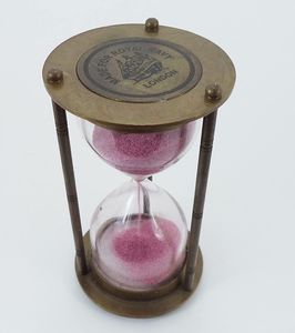 Reloj de arena magnético de cristal con base de metal latón redondo para decoración de casas de India - Product Image 3