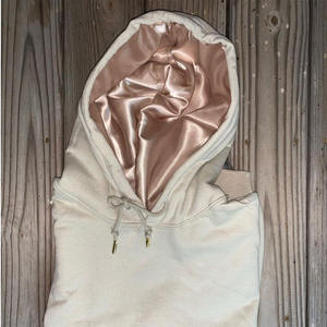 Haute qualité hommes Double couche poids lourd français éponge Streetwear unisexe Satin doublure 500 Gsm goutte épaule à capuche ensemble - Product Image 3