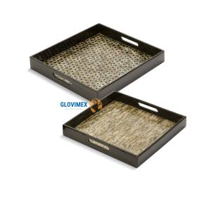 ถาดสำหรับตกแต่งอาหารแม่ลูกมุกของตกแต่งบ้านอุปกรณ์จัดเก็บอาหารเครื่องจักสานทนทานเป็นมิตรต่อสิ่งแวดล้อม - Product Image 1