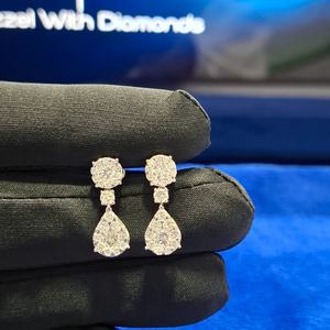 Boucles d'oreilles de mariée 2 en 1 en perles, bijoux de mariage multiformes, or blanc, perle de moissanite, diamant plaqué or, certifié IGI, fête - Product Image 6