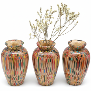 Vase à fleurs en bois et résine écologique de qualité supérieure, artisanal, design moderne, décoration pour mariage, maison, hôtel, bureau, prix bas - Product Image 1