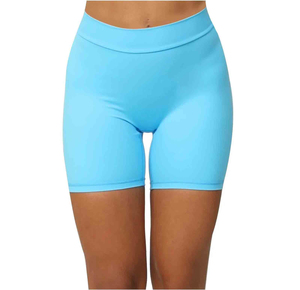 Short de fitness respirant à séchage rapide pour femmes Short de yoga taille basse sans couture en spandex/nylon motif solide - Product Image 3