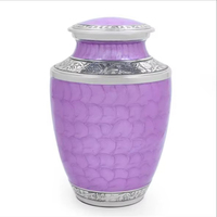 Urna Funeraria de Metal Ecológica Moderna para Cenizas, Hecha a Mano, Estilo Art Deco, con Esmalte Agrietado, Cilíndrica, de 3-4L, Venta al Por Mayor