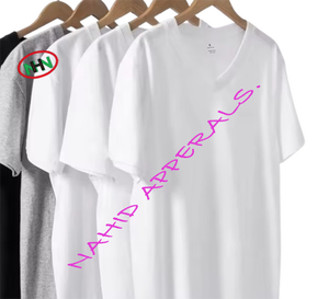 <b>Men's</b> Formal Customizable Polyester/Cotton Knitted <b>V</b>-<b>Neck</b> <b>T</b>-<b>Shirt</b> Breathable Regular Short Sleeve Solid 180 Grams Silk Screen - Product Image 1