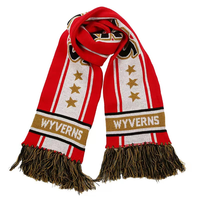 Écharpe de sport d'hiver longue en acrylique tricotée vintage brodée, coupe-vent, écologique, légère, pour supporters de football, personnalisable