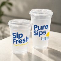Gobelets en plastique PP transparents personnalisables Allwin Packfactory de 12 oz, 16 oz et 20 oz avec couvercle plat pour les boissons à la tapioca, les bubble tea et les cafés