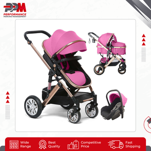 Xe đẩy em bé cao cấp chất lượng cao khung hợp kim nhôm 4 bánh 3 trong 1 kèm ghế ô tô, hệ thống du lịch - Product Image 2