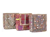 Tas Afghanistan Gaya Gypsy Vintage Banjara, Tas Etnis Vintage Tribal, Tas Selempang Banjara, Tas Tote Boho Gypsy, Dompet Gypsy Bordir Tangan dari Kain