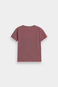 Wholesale heavyweight 100% cotton Womens <b>Mauve</b> V-Neck t-shirt High Quality Relaxed Fit Short Sleeve Chic Minimalist Casualwear - Product Image 5