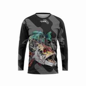 Vêtements de pêche respirants de haute qualité, personnalisés, imprimés par sublimation, à séchage rapide, manches longues, 100% polyester, antibactériens, protection UV - Product Image 5